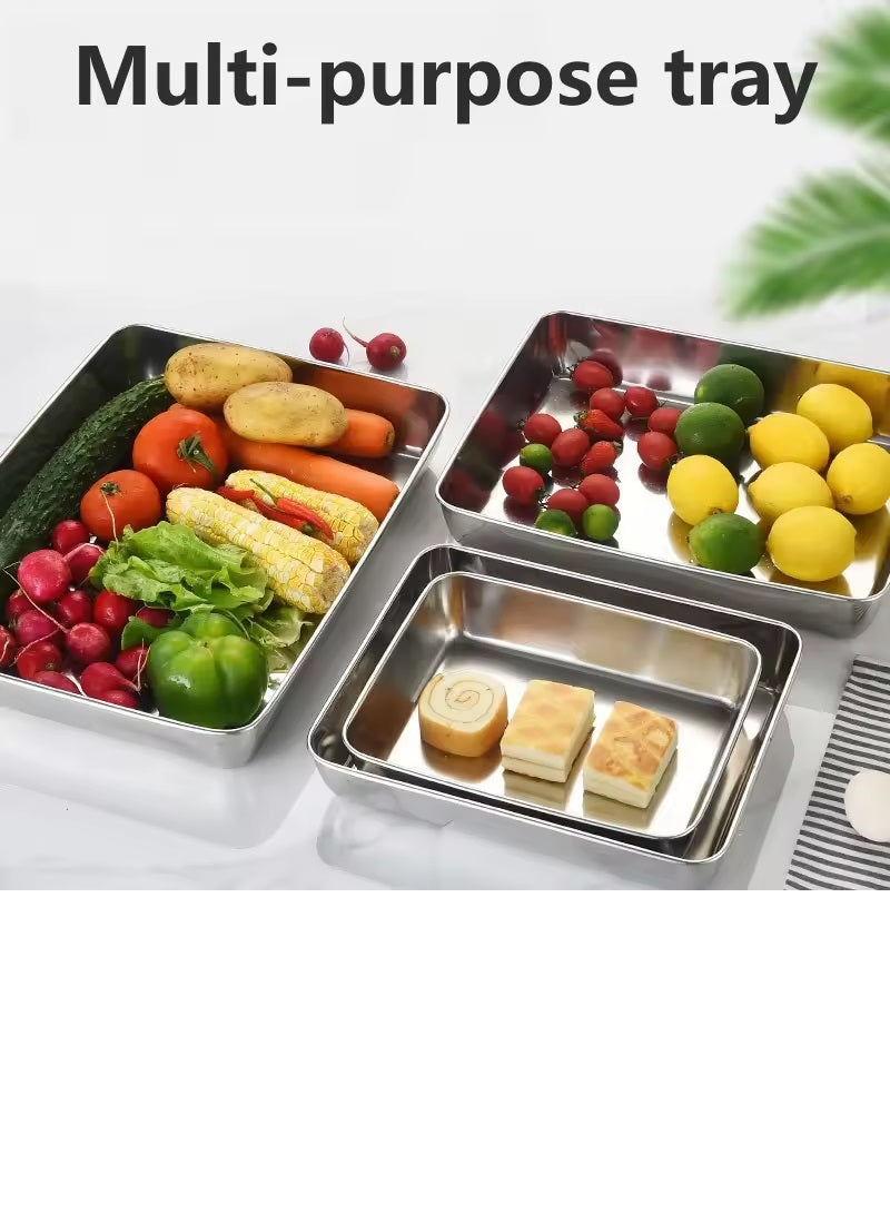 Food Storage Container 304 304 Stainless Steel Food Container with Cover Storage Meat, Vegetable and Fruit Crisper