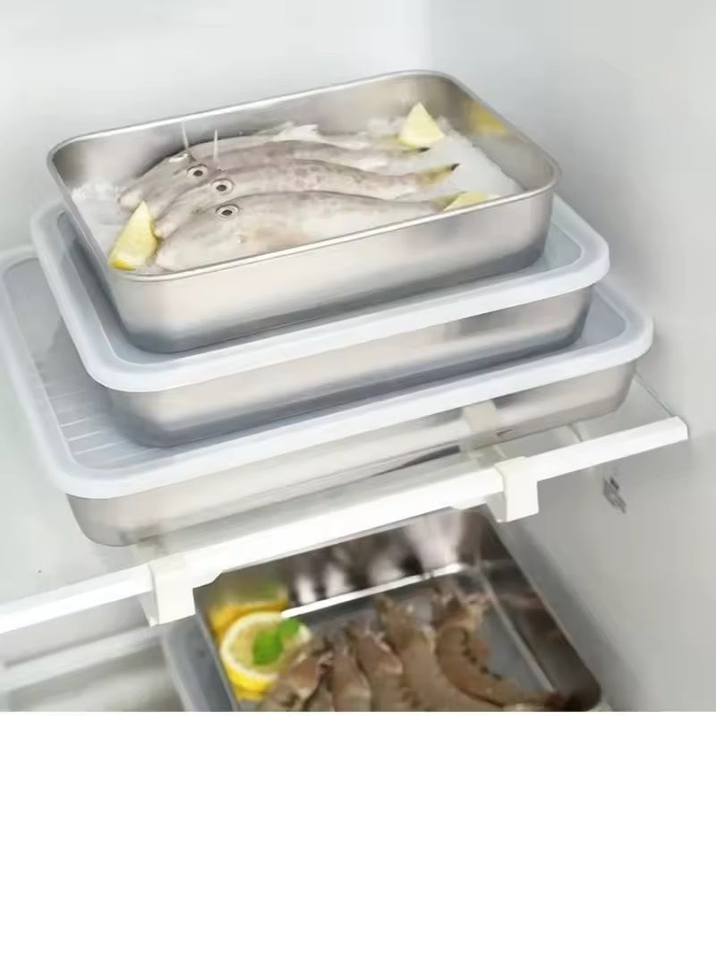 Food Storage Container 304 304 Stainless Steel Food Container with Cover Storage Meat, Vegetable and Fruit Crisper