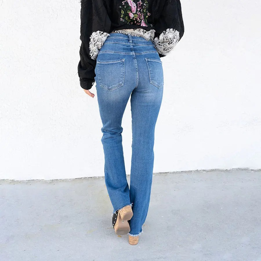 High Rise Bootcut Double Button Jeans(Buy 2 Free Shipping)π¦