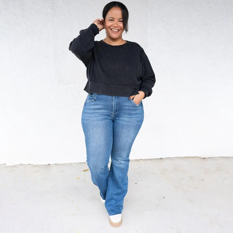 High Rise Bootcut Double Button Jeans(Buy 2 Free Shipping)π¦