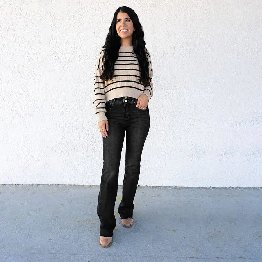 High Rise Bootcut Double Button Jeans(Buy 2 Free Shipping)π¦
