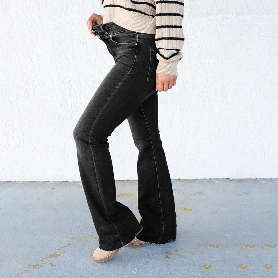 High Rise Bootcut Double Button Jeans(Buy 2 Free Shipping)π¦