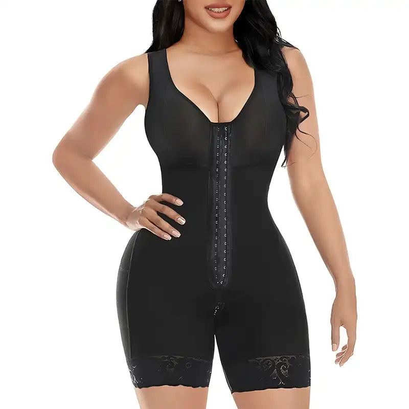 Body shaping jumpsuit bottom zipper buckle strong pressure abdomen waist hip lifting body shaping clothes