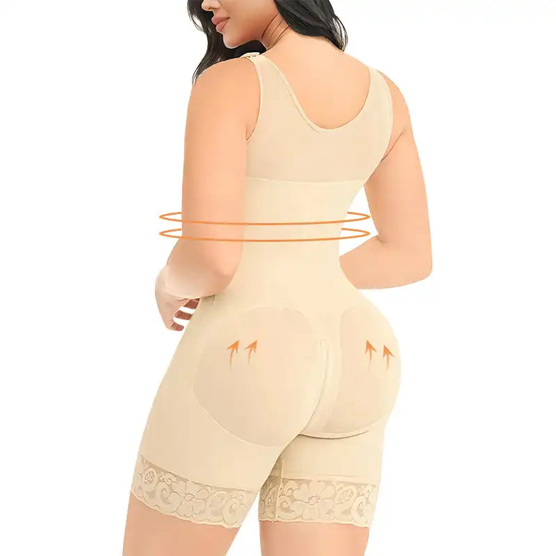 Body shaping jumpsuit bottom zipper buckle strong pressure abdomen waist hip lifting body shaping clothes
