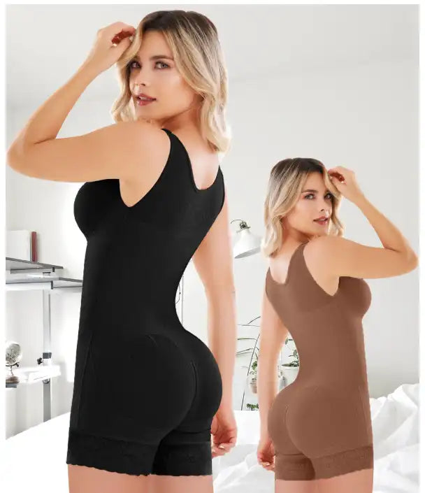 Body shaping jumpsuit bottom zipper buckle strong pressure abdomen waist hip lifting body shaping clothes