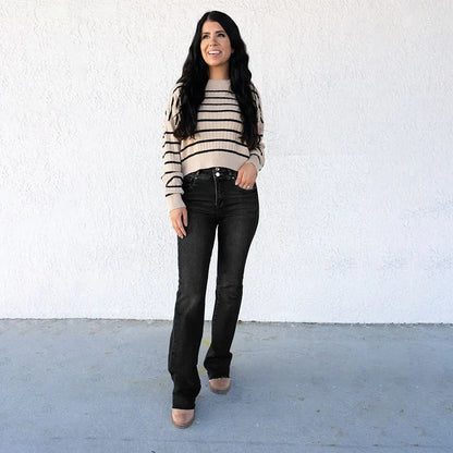 High Rise Bootcut Double Button Jeans(Buy 2 Free Shipping)📦