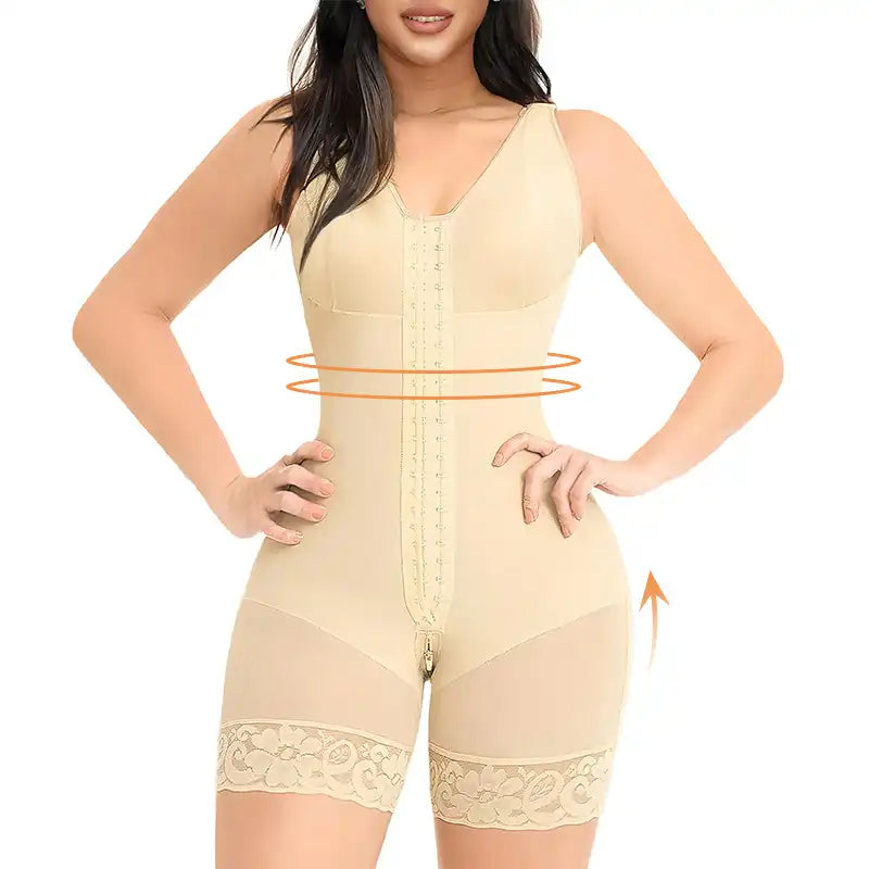 Body shaping jumpsuit bottom zipper buckle strong pressure abdomen waist hip lifting body shaping clothes